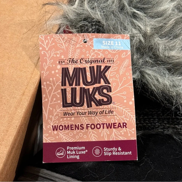 Lukees By Muk Luks Sigrid Leela Too 11 Boots Faux Fur Knit Cuff Braided Tassels - Picture 5 of 6